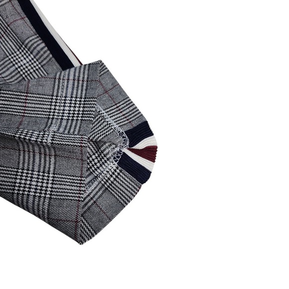 Lulus Plaid Pants straight Leg Side Stripe Elastic Waist Women Medium high rise - Picture 6 of 8